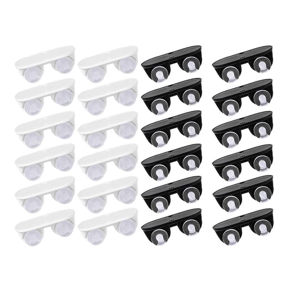 24 Pieces Self Adhesive Wheels Small Caster Wheels Mini Rolling Caster Paste Plastic Sticky Caster (White and Black)