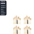 thumbnail image 1 of 24 Pieces Silverware Set, Stainless Steel Flatware Cutlery Set for 4, Fancy Tableware Eating Utensils for Home Kitchen Restaurant Hotel，Rose Gold, 1 of 7