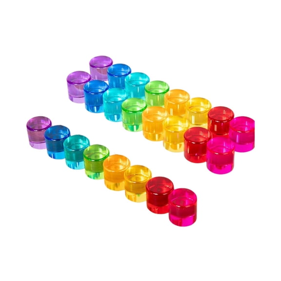 24 Pieces Stacking Blocks Set for Kids Rainbow Acrylic Gem Cubes Educational Sensory Training Game