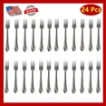 thumbnail image 1 of 24 Pieces Stainless Steel Dinner Forks Flatware Tableware Set Kitchen 7.25 Inch, 1 of 4