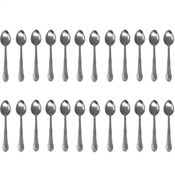 24 Pieces Stainless Steel Spoons, 7.25in Flatware Spoons, Tableware Spoons Set, Dinner Spoons Silverware Spoons, Table Spoons, Use for Home, Restaurant