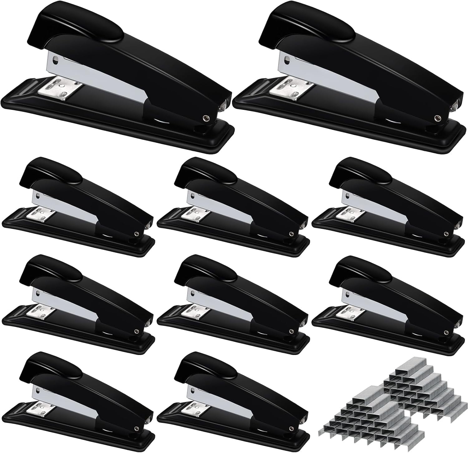 24 Pieces Staplers for Desk Black Stapler Bulk with Staples 20 Sheet ...