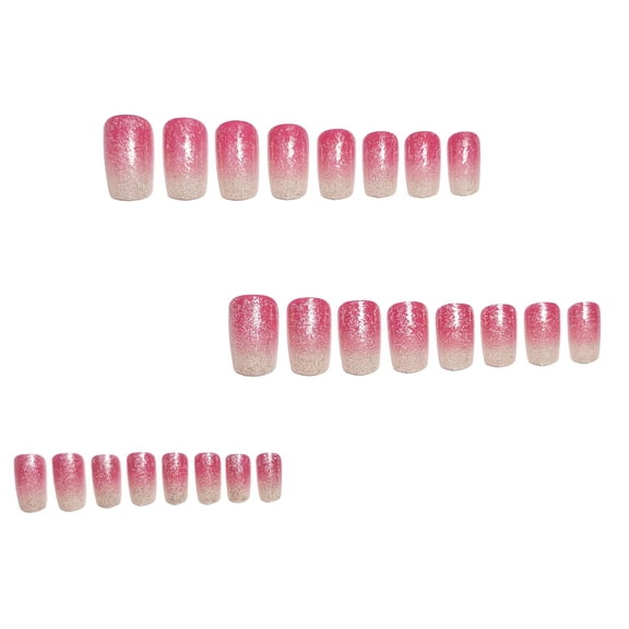 24 Pieces Sweet Berry Square Press-On Nails - Glamorous Removable False Nails for Effortless Style
