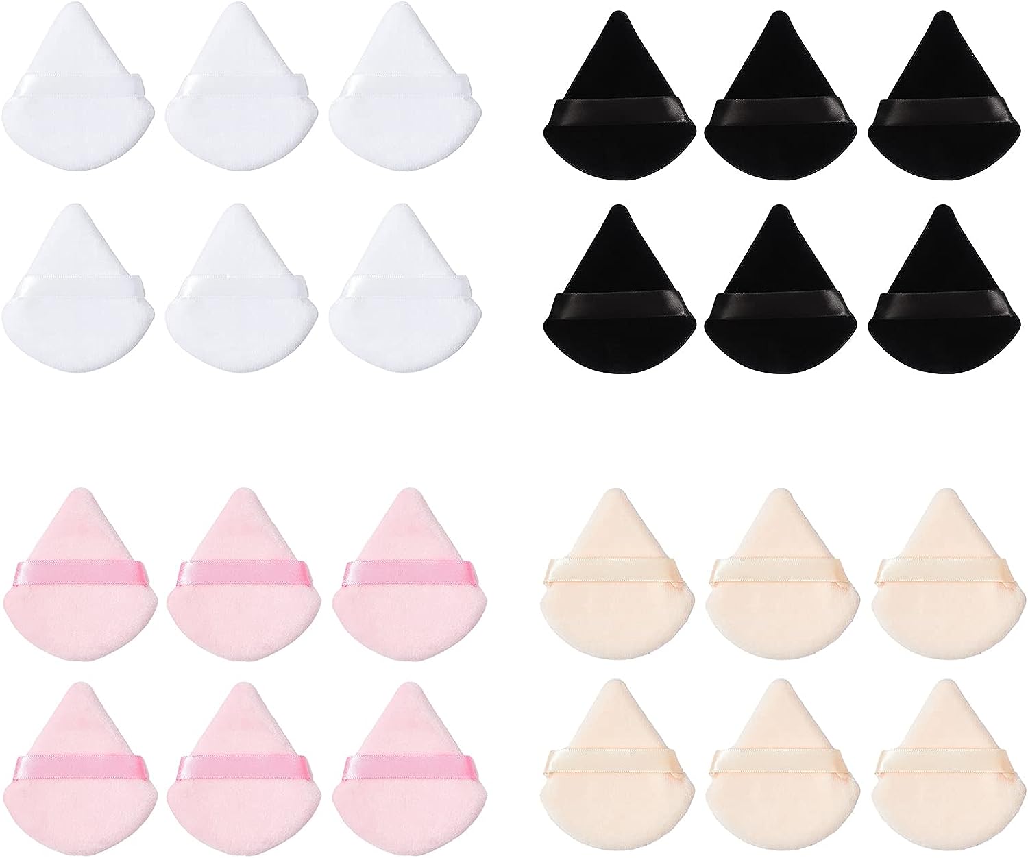 24 Pieces Velour Triangle Powder Puff, Make Up Powder Puffs for Face Powder Loose Powder Body