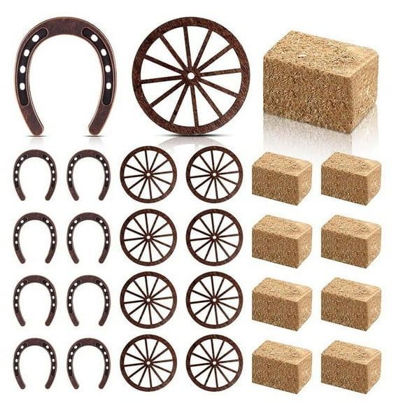 24 Pieces Western Party Supplies Vintage Table Centerpieces for Lucky Horseshoe Wedding Favors Cowboy Decorations