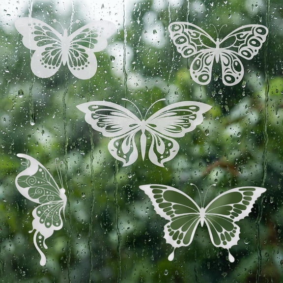 24 Pieces Window Decals to Prevent Bird Strikes, Anti Collision Windows Stickers to Prevent Bird Strikes Double Sided Windows Decals No Glue Needed Reusable Static Clings for Birds Window Deterrent