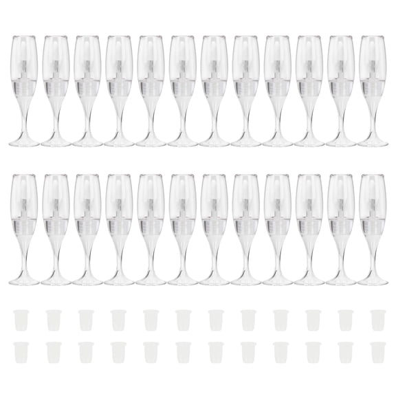 24 Pieces Wine Glass Shaped Lip Balm Containers Empty Lip Gloss Tubes Liquid Tube Refillable Cosmetics Sample Bottles
