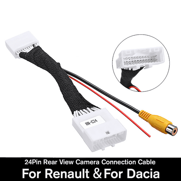 24 Pin Car Rear View Camera Adapter Wire Fit and for Dacia
