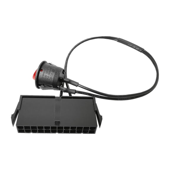 24-Pin Female Power Supply Starter On/Off Bridge Cable with Red Light 24Pin 13.8in