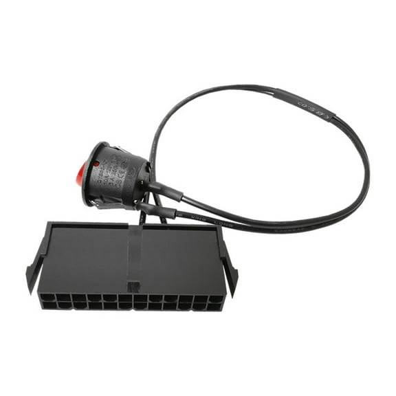 24-Pin Red LED Power On/Off Bridge Cable Black 35cm/13.8"