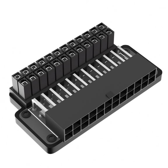 24 Pin to 90 Degree Power Plug Adapter Female to Male Mainboard Motherboard Power Supply Cable Connectors Modulars