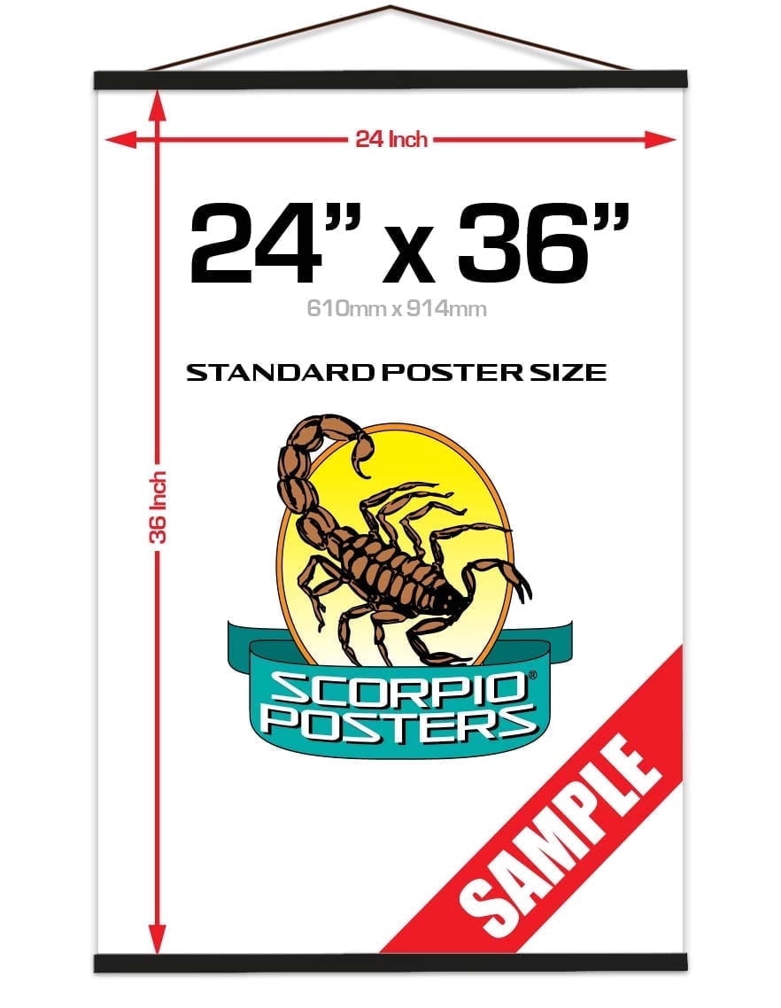 24" Pine Wood Magnetic Poster Hanger - Black