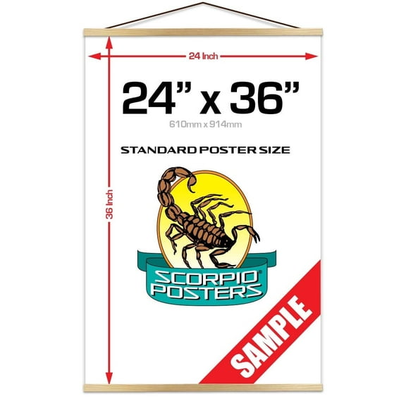 24" Pine Wood Magnetic Poster Hanger - Natural