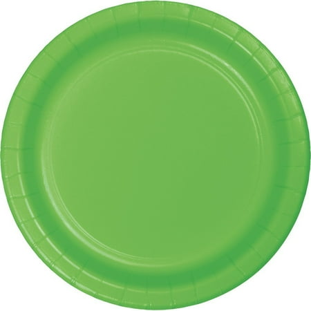 24 Plates 10.25" Paper Dinner Lunch Plates Wax Coated - Citrus Green