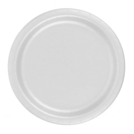 24 Plates 9" Paper Dinner Lunch Plates Wax Coated - White