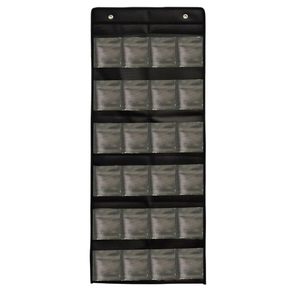 24 Pocket Black Wall Hanging Display Bag For Trading Cards Storage And Organization