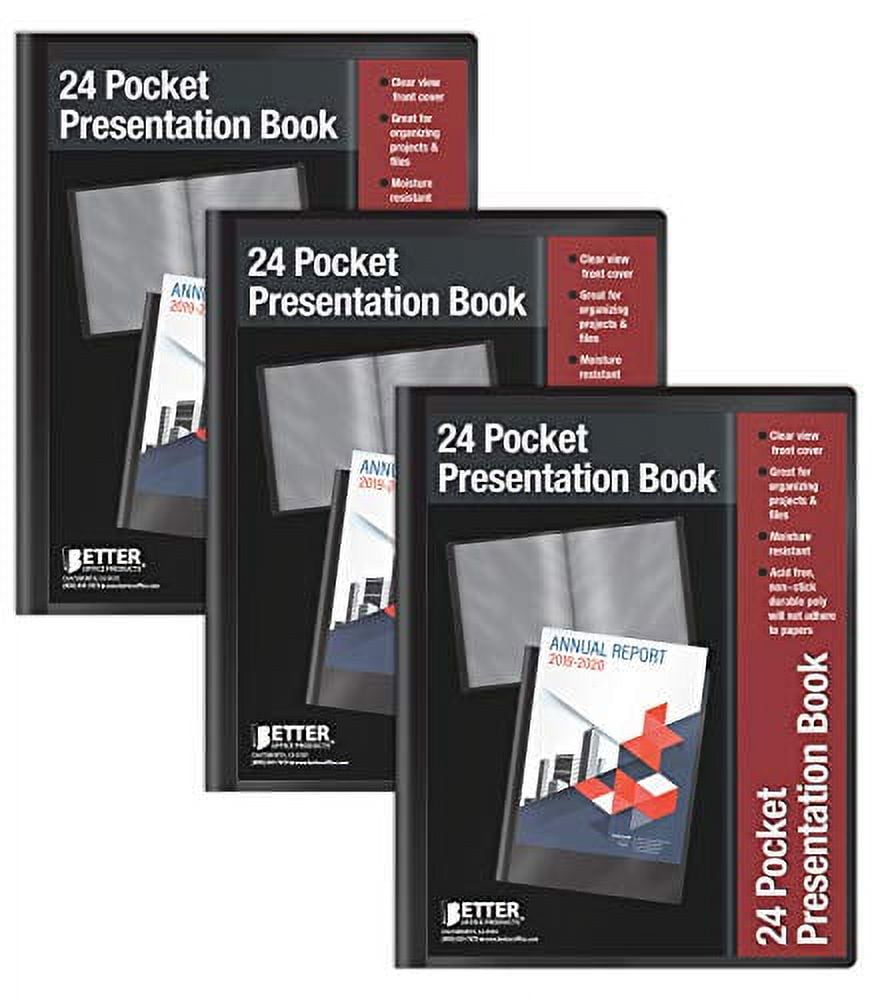 Office Depot Brand Poly Bound Presentation Book 12 Pockets Black