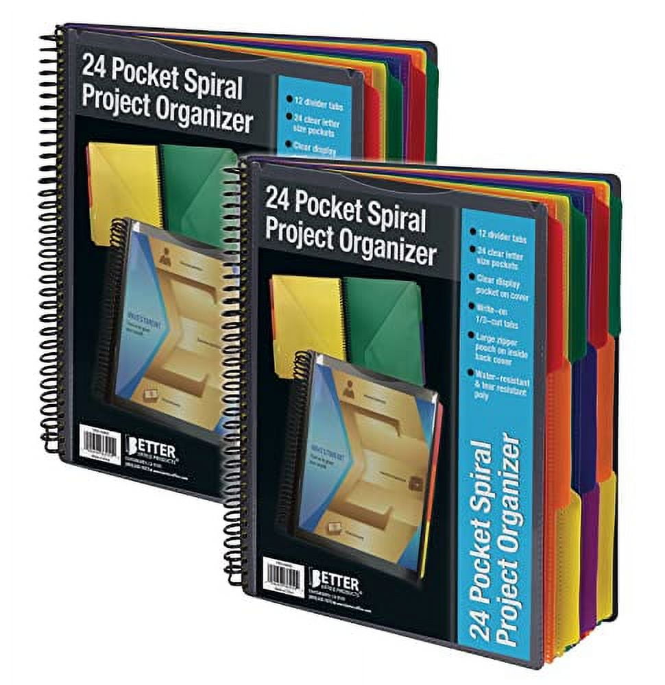 4X 8 Pocket Spiral Project Organizer Letter Document Folder Binder Folder  Office, 1 - Kroger