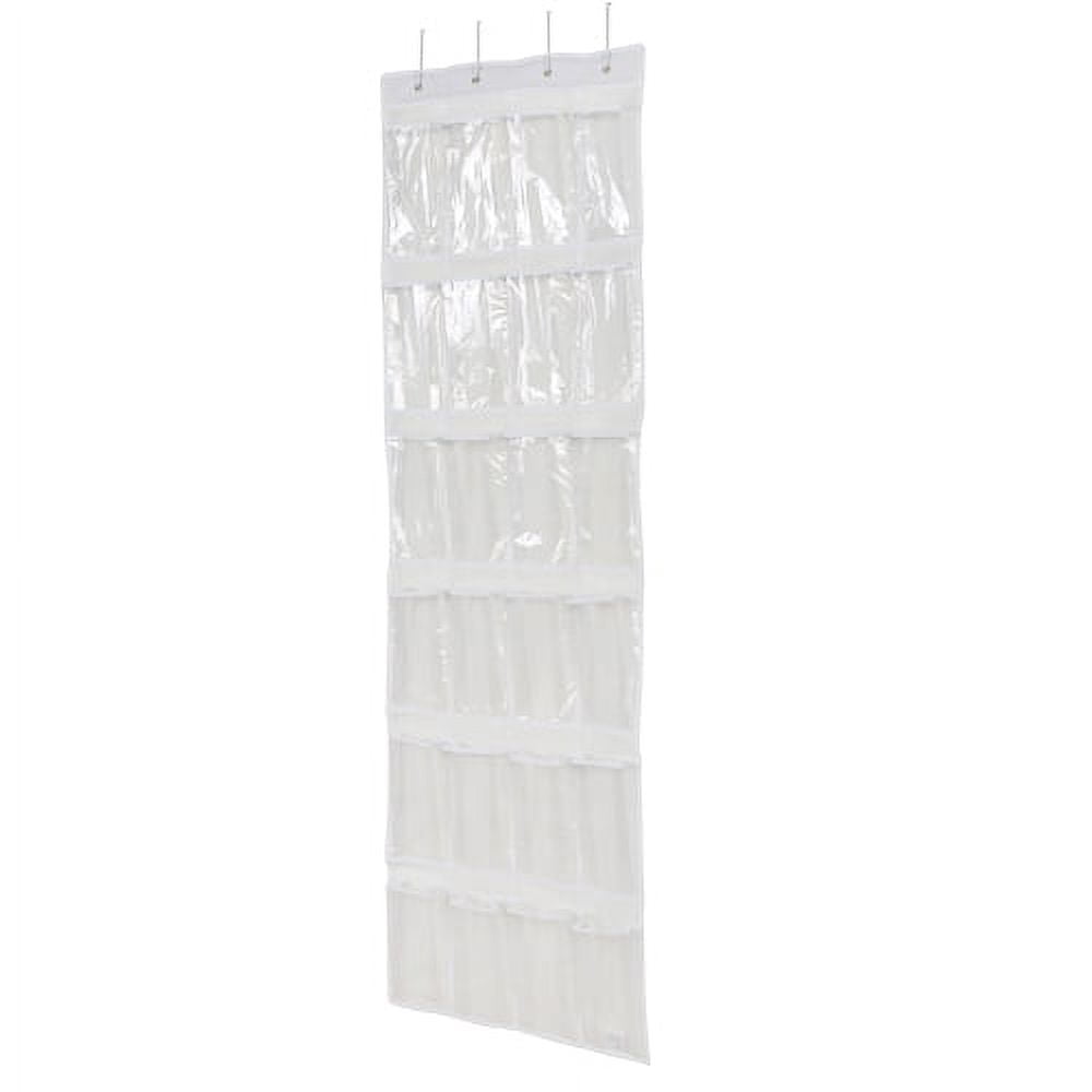 24 Pocket over the Door Non Woven Closet Shoe Storage bag , Arctic White, Adult and Kids