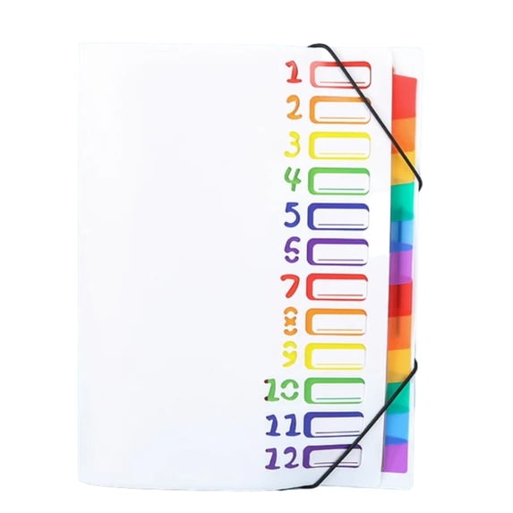 24 Pockets A4 Letter Size Expanding File Folder, Rainbow Color Tab Document Organizer, Waterproof Portable PP Plastic Accordion Filing Folder for School Office Paper Classification