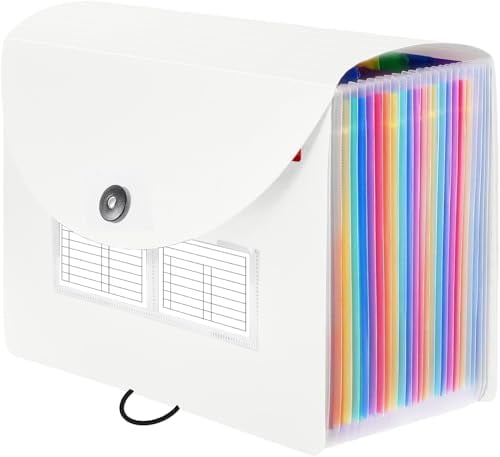 24 Pockets Expanding File Folder with Blank Labels, According File ...
