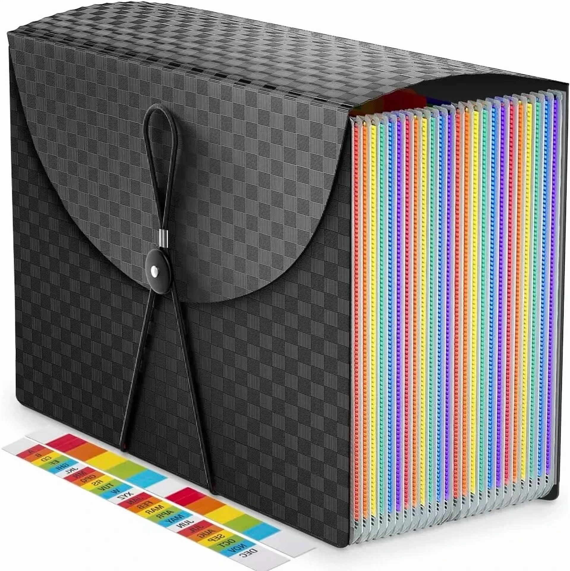 24 Pockets Expanding File Folders Accordian File Organizer Storage Box