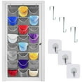 thumbnail image 1 of 24 Pockets Hat Rack For Baseball Caps - Over The Door Hat Organizer, Baseball Cap Storage Rack with Clear PVC Pockets & 3 Metal Hooks - Wall Mount or Hanging Closet Hat Hanger, 65x26 Inch, 1 of 6