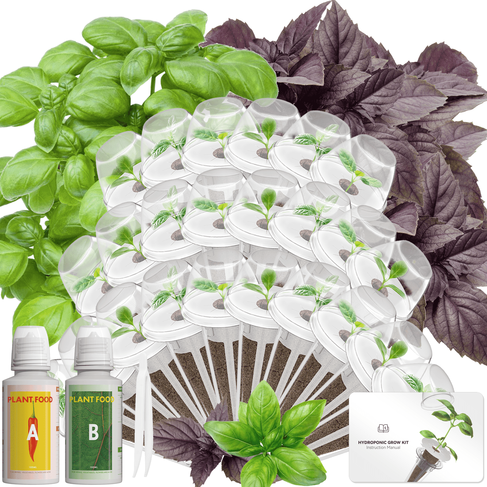 24 Pod Basil Seeds Hydroponic Growing System Kit Compatible with Aerogarden, Ahopegarden, Gardencube, inbloom, iDoo