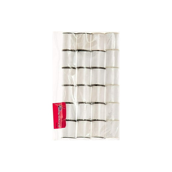 24 Polyester Sewing Thread Spools 200 Yards Each - White Set of 24 Spools - White
