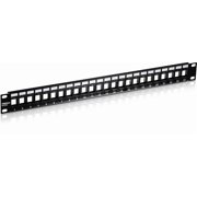 24-Port Blank Keystone 1U Patch Panel, 19" Metal Rackmount Housing, Recommended with TC-K25C6 & TC-K50C6 Cat6 Keystone Jacks Sold Separately, Black, TC-KP24