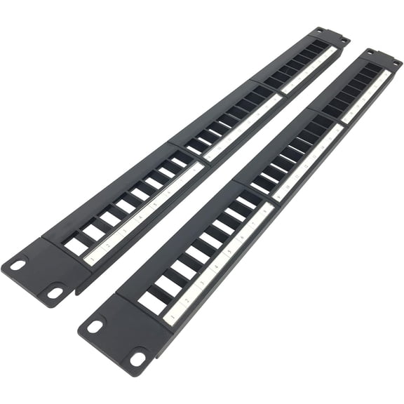 24 Port Blank Keystone Patch Panel, 2 Pack