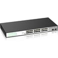 thumbnail image 1 of 24 Port Full Gigabit PoE Switch with 2 Gigabit SFP Uplink Ports, Up to 30W Per Port, 48V Standard POE, Total Budget 300W, 803.af/at Compliant, Unmanaged Plug and Play, Rack Mount, 1 of 8
