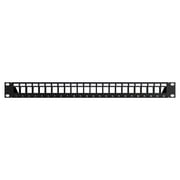 24-Port Modular Patch Panel,1U, Black, Shielded