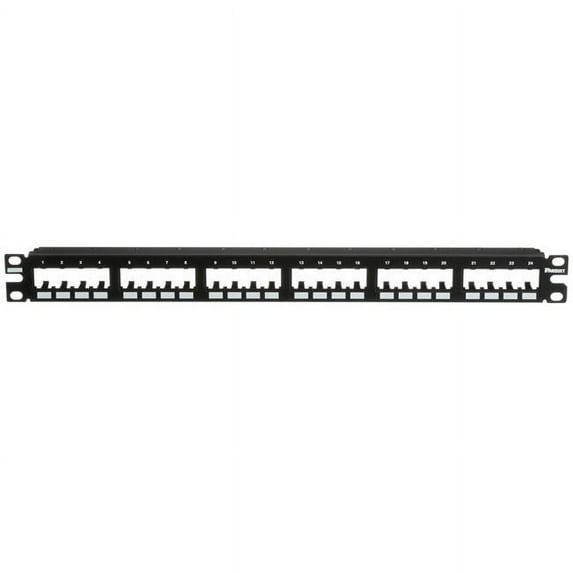 24 Port Patch Panel with Mod Flush Mount, Black