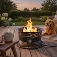 thumbnail image 1 of 24“ Portable Propane Fire Pit with Grill Grate &  Lid, Outdoor Fire pit, 1 of 5