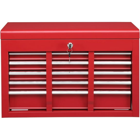 24" Portable Tool Box, 5 Drawers & Top Storage Tray Tool Box with Drawers, Lockable Metal Tool Chest Cabinet for Garage, Warehouse, Repair Shop & Home