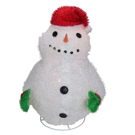24" Pre-Lit Red and White Snowman Outdoor Christmas Yard Decor