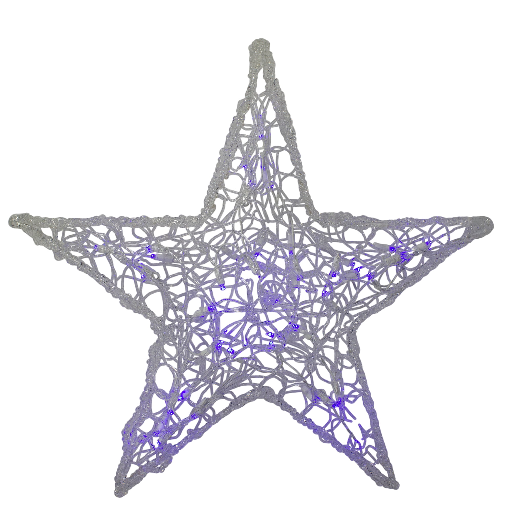 Hofert LED Lighted Color Changing Spun Glass Hanging Star Christmas Decoration - 24"
