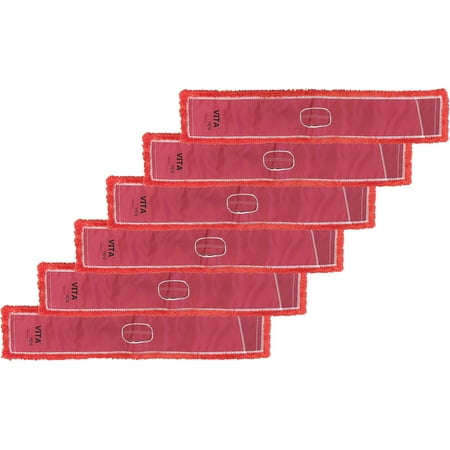24" Premium Red Microfiber Dust Mops - 6 Pack