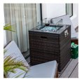 thumbnail image 1 of 24" Propane Gas Table, 50000 BTU Square , Tile with Beautiful Wicker Base for Outside Patio Deck Garden Courtyard-Espresso Espresso + Garden & Outdoor + Classic,French,French Country,Luxury + Wicker, 1 of 5