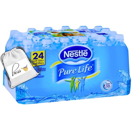 (24) Pure Life Purified Water, 16.9 fl. oz. Clean Crisp Bottled Premium Drinking Water Thirst Quencher Instant Pure Hydration Home Party Gym Pantry Picnic Travel Food Supplies