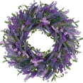 thumbnail image 1 of 24'' Purple Lavender Door Wreath, Summer Wreaths for Front Door Outside, Handmade Romantic and Elegant Wreath Décor Gift for Home Wedding, 1 of 15