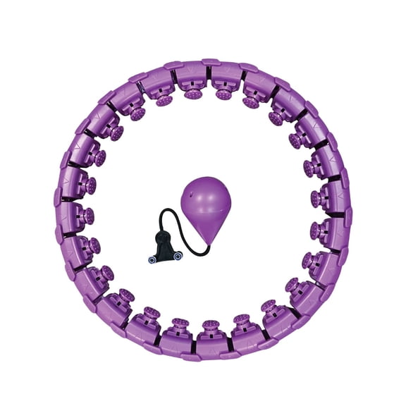 24 Purple Weighted Infinity Fitness Hoop for Adult Weight Loss Exercise Fit Hoop Suitable for Women and Beginners Smart Hula Hoop 24 Detachable Knots Weighted Fitness Hoops