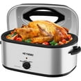 thumbnail image 1 of 24 Quart Electric Roaster Oven with Visible & Self-Basting Lid, Large Turkey Roaster with Defrost Warm Function, Adjustable Temperature, Removable Pan Rack, Stainless Steel, 1 of 8