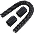 thumbnail image 1 of 24" Radiator Hose Flexible Stainless Steel Universal Water Hoses With 2Pcs Chrome Caps Black, 1 of 6