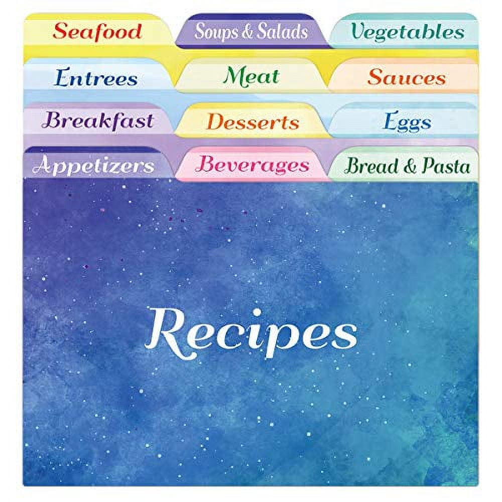 24 Recipe Card Dividers 4x6 with Tabs Recipe Box dividers Helps
