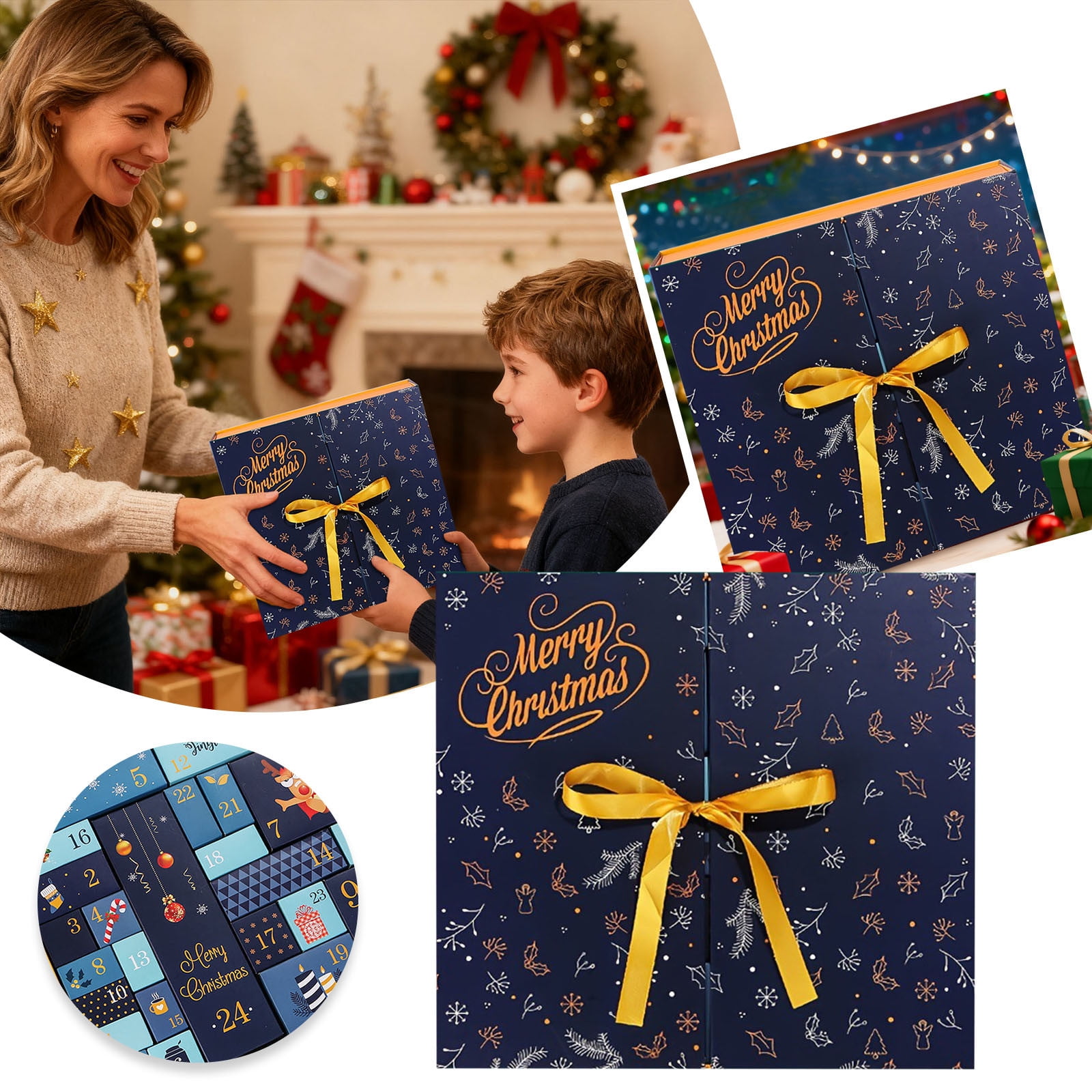 24 Reusable Fillable Countdown Calendar Set with Empty Cardboard ...