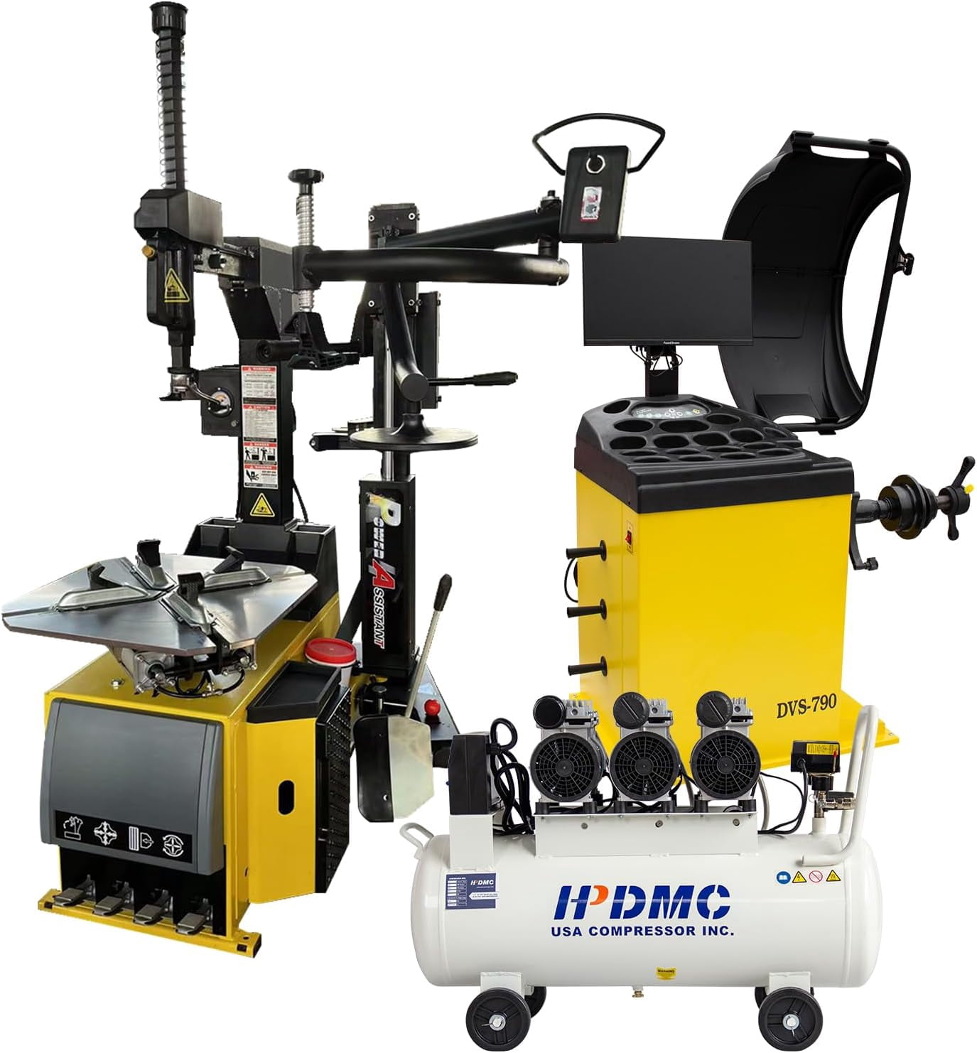 Compressor Wheel Balancing 24'' Rim 1.5HP Tire Changer w/Assist Arm and 10''-24'' Rim Tire ...