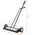 thumbnail image 1 of 24'' Rolling Magnetic Pick-Up Sweeper,Heavy Duty Push-Type with Release,For Nails Needles Screws Collection,100 Pound Capacity,Black and Silver Metal, 1 of 1