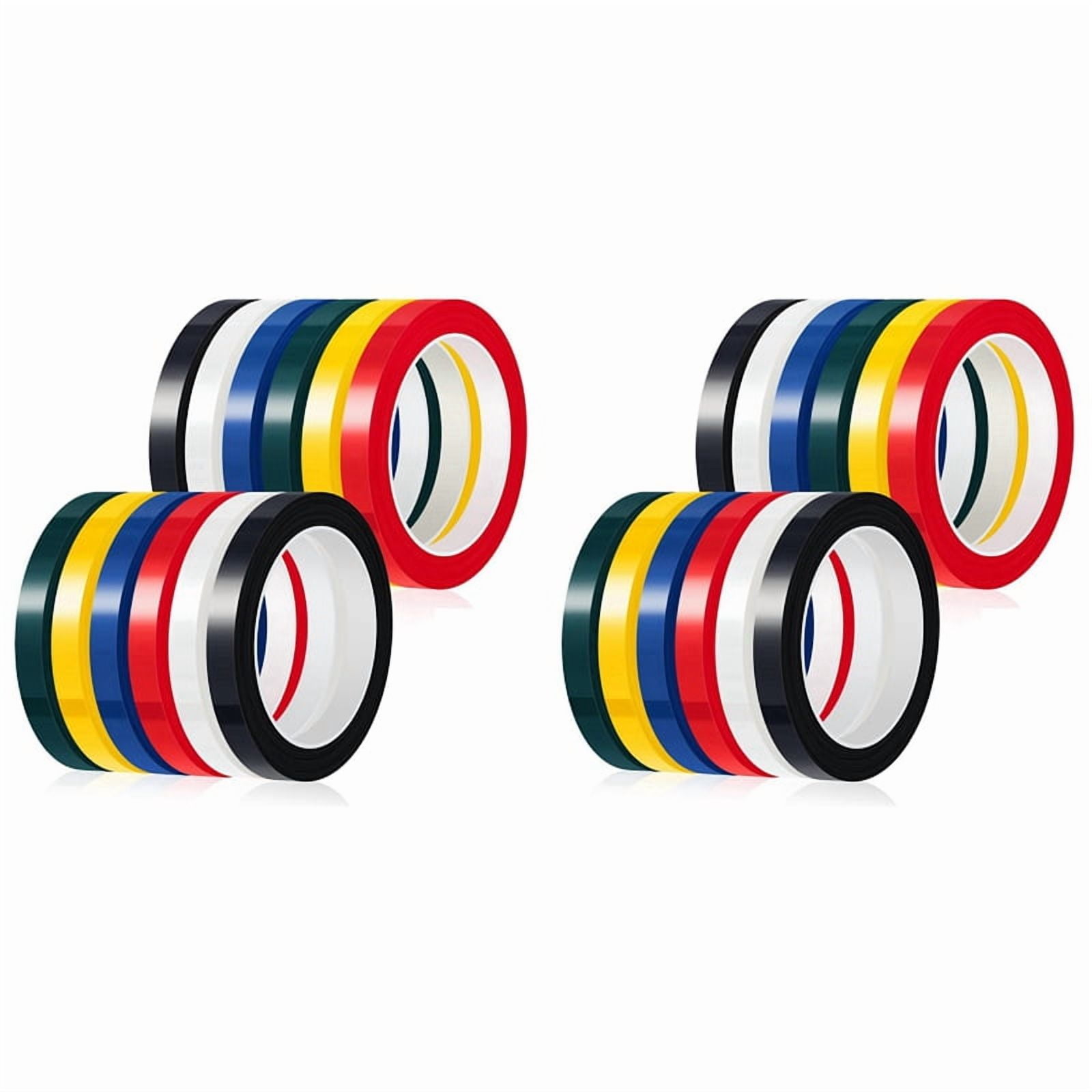 24 Rolls 12mm Colorful Autoclave Tapes, 216 Feet Length Each Tape, Dental Marking Tape, Identification Tape 6 Color